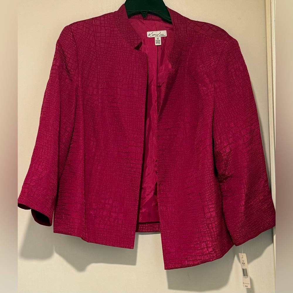 Kim Rogers Textured Berry Blazer